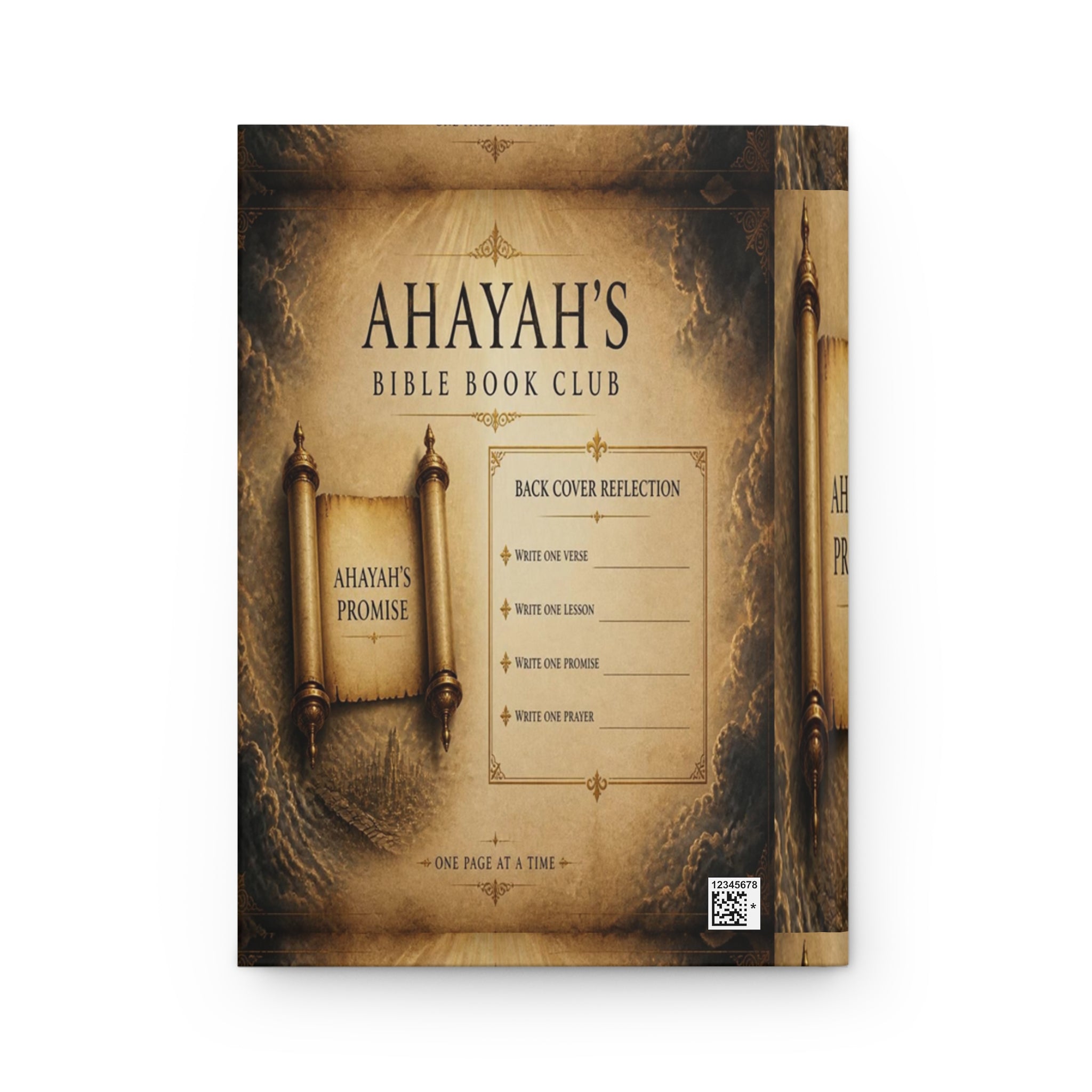 Hardcover Journal — “Ahayah’s Bible Book Club” Faith Reflection Notebook