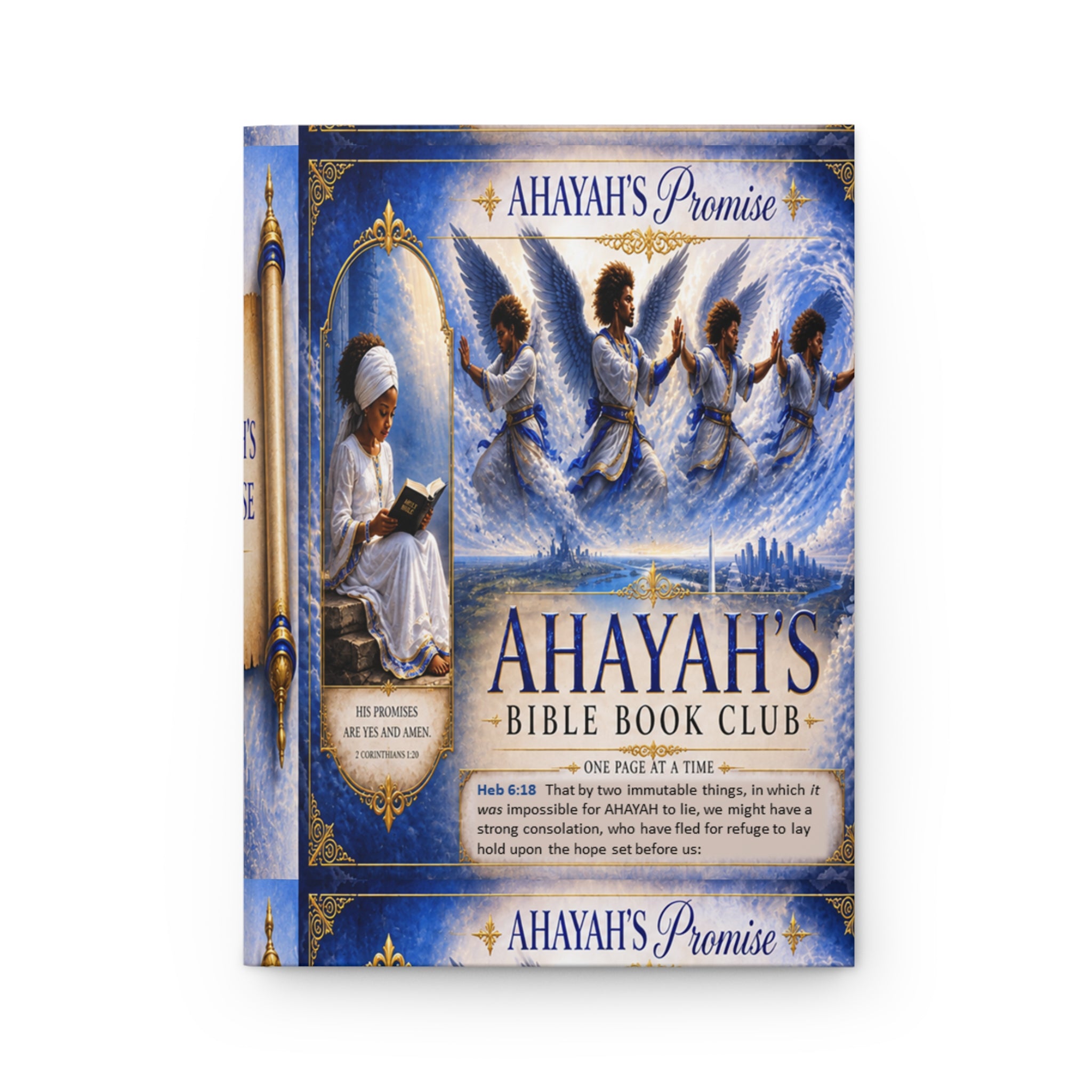 Ahayah’s Bible Book Club” Faith Reflection Notebook-Blue
