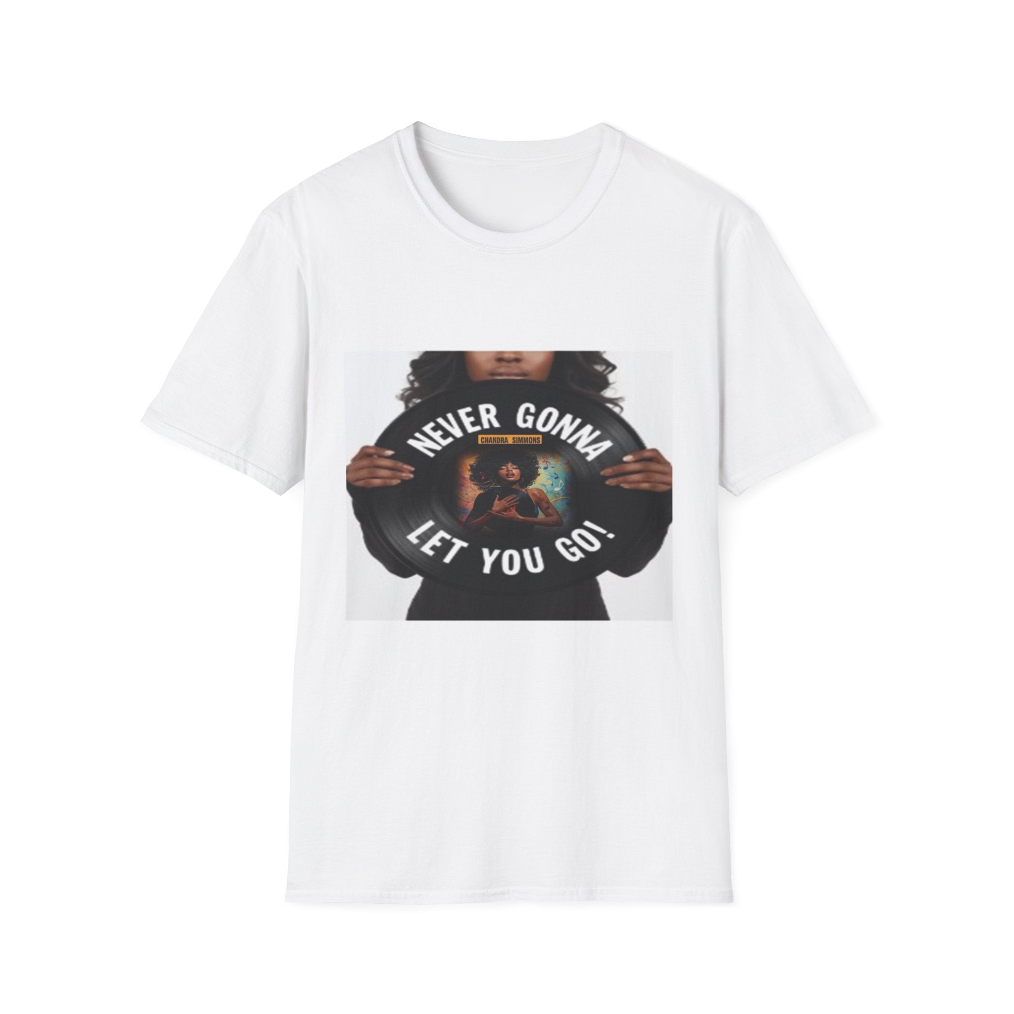 Retro Concert Tee — “ Never Gonna Let You Go Chandra Simmons” Vinyl Poster Design