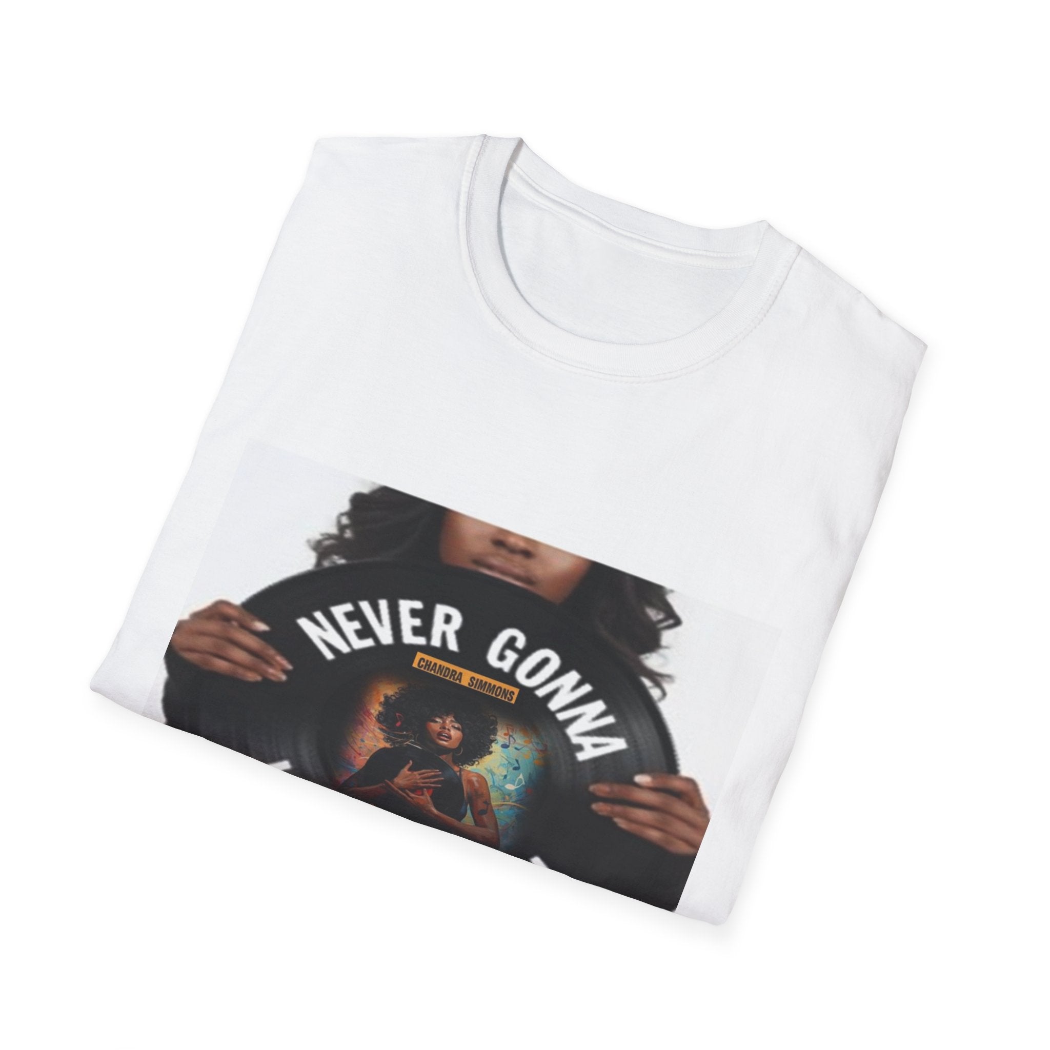 Retro Concert Tee — “ Never Gonna Let You Go Chandra Simmons” Vinyl Poster Design