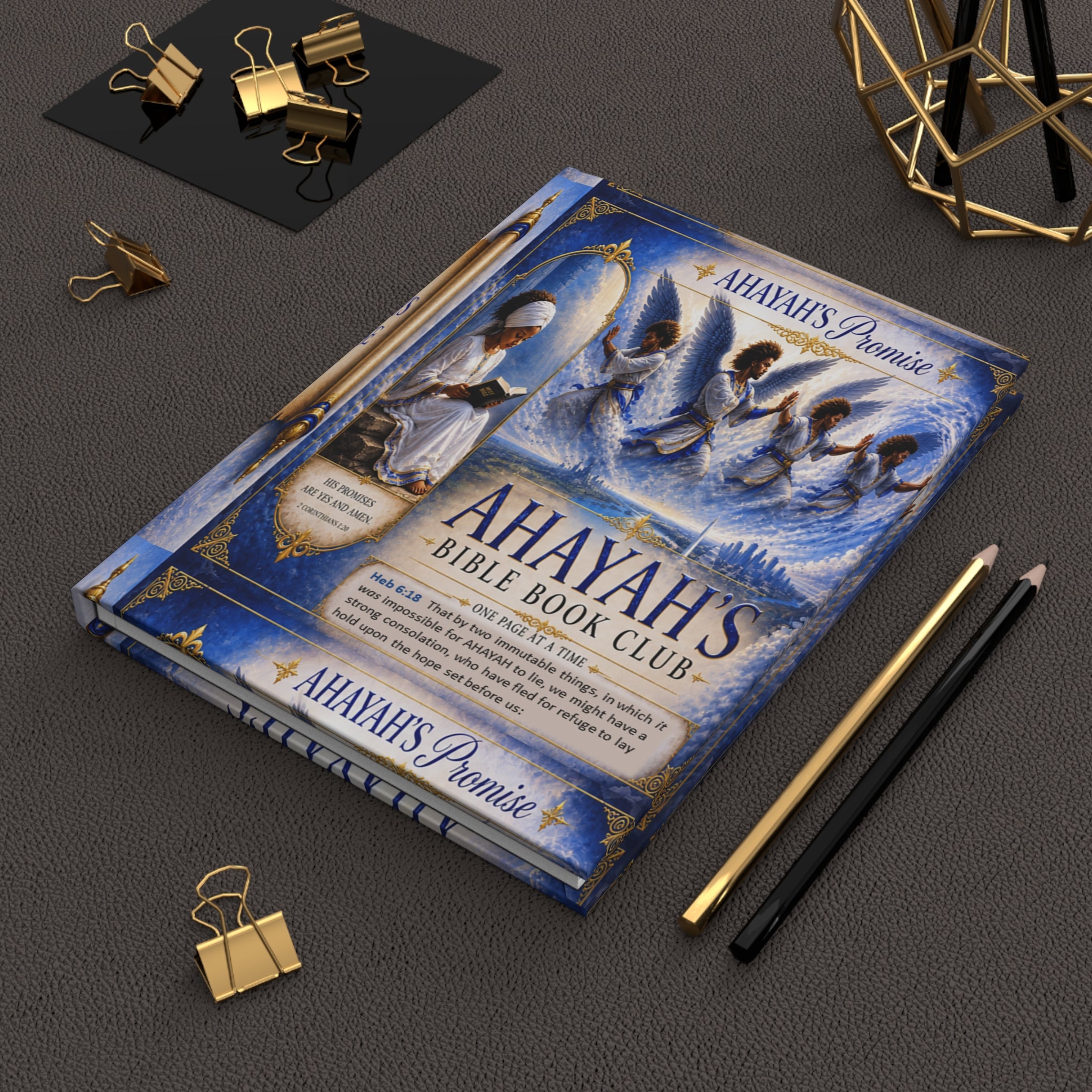 Ahayah’s Bible Book Club” Faith Reflection Notebook-Blue