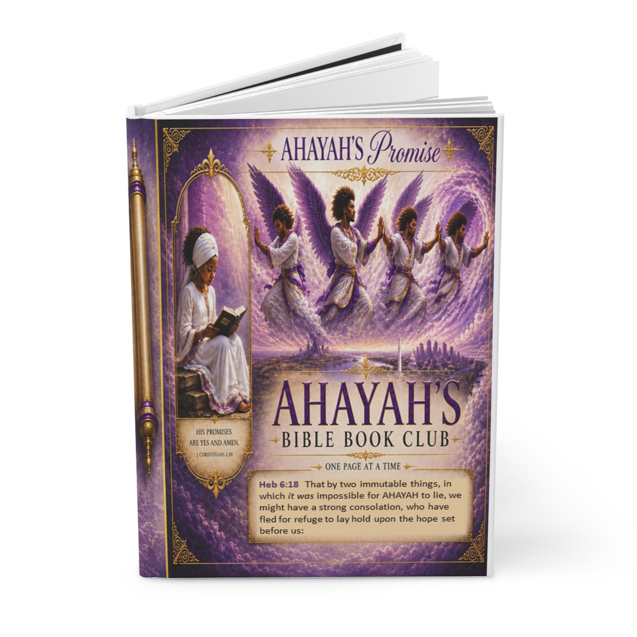 Copy of Ahayah’s Bible Book Club” Faith Reflection Notebook-Blue