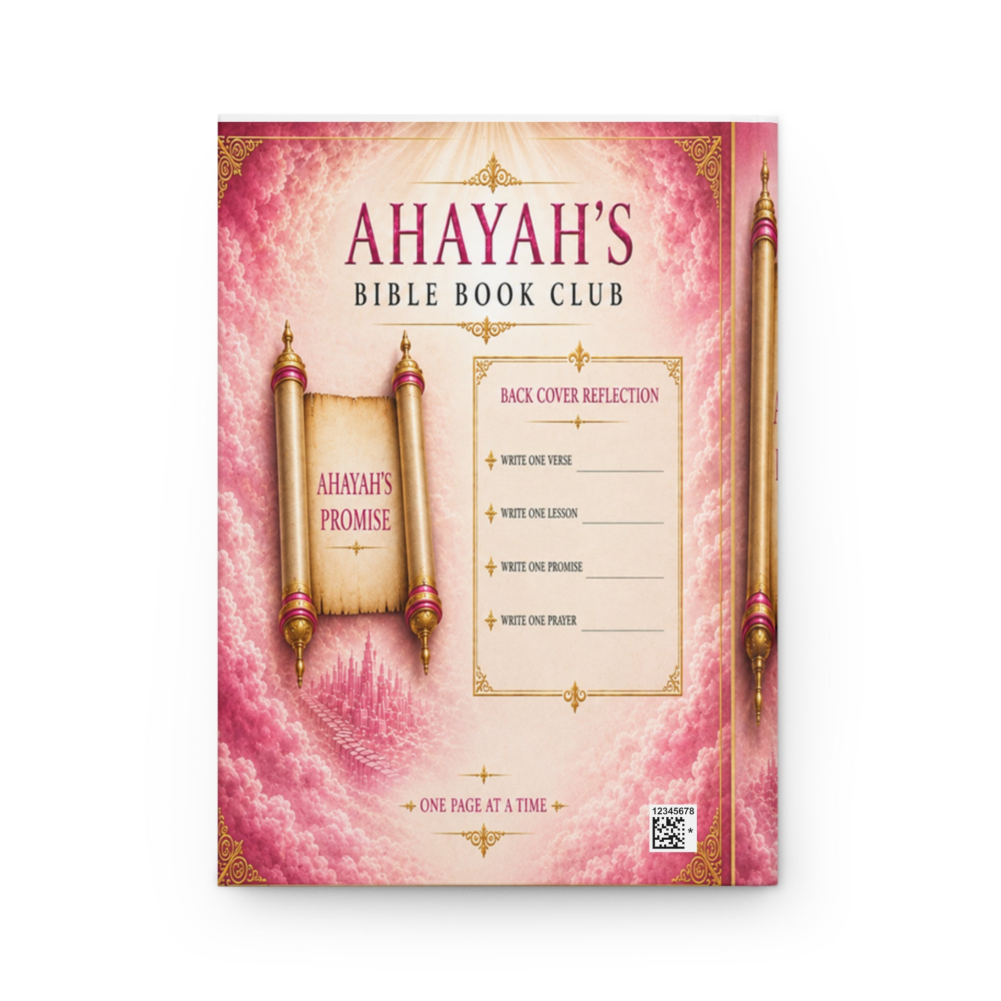 Ahayah’s Bible Book Club” Faith Reflection Notebook-Pink