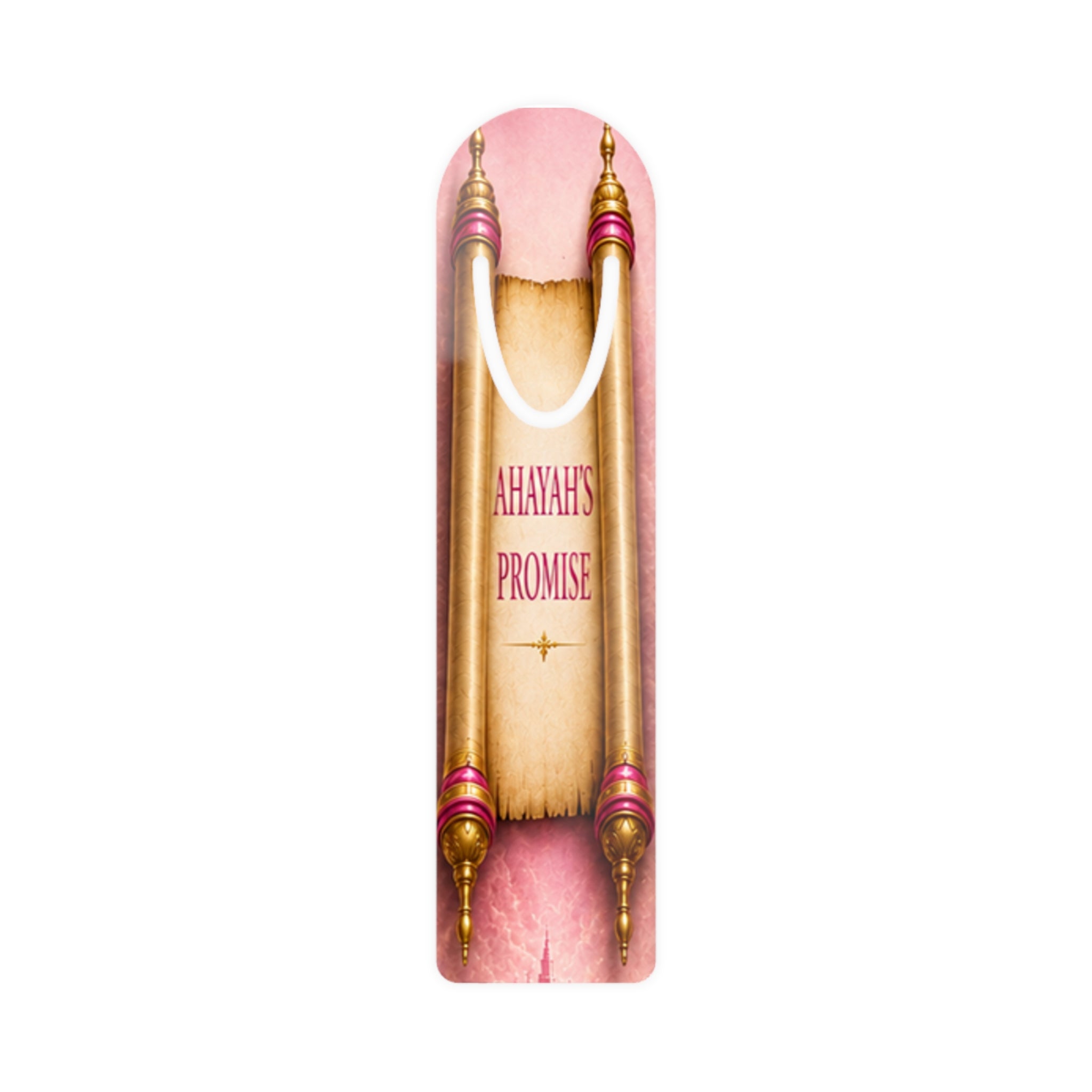 Religious Prayer Reading Metal Bookmark — AHAYAH'S Promise - Pink