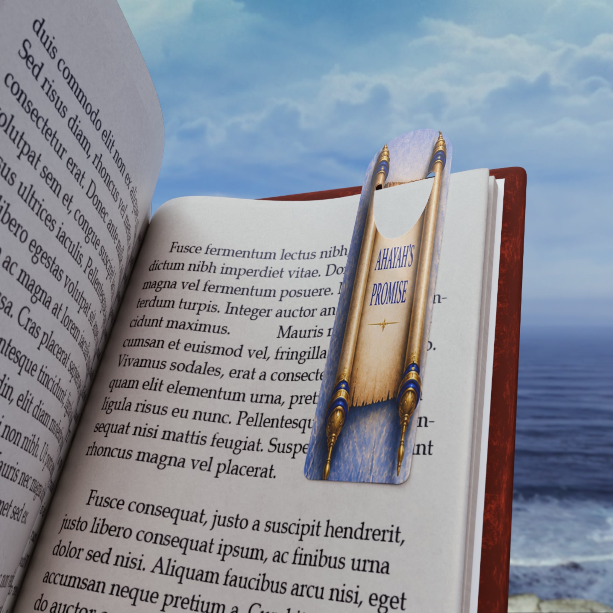 Religious Prayer Reading Metal Bookmark — AHAYAH'S Promise - Purple