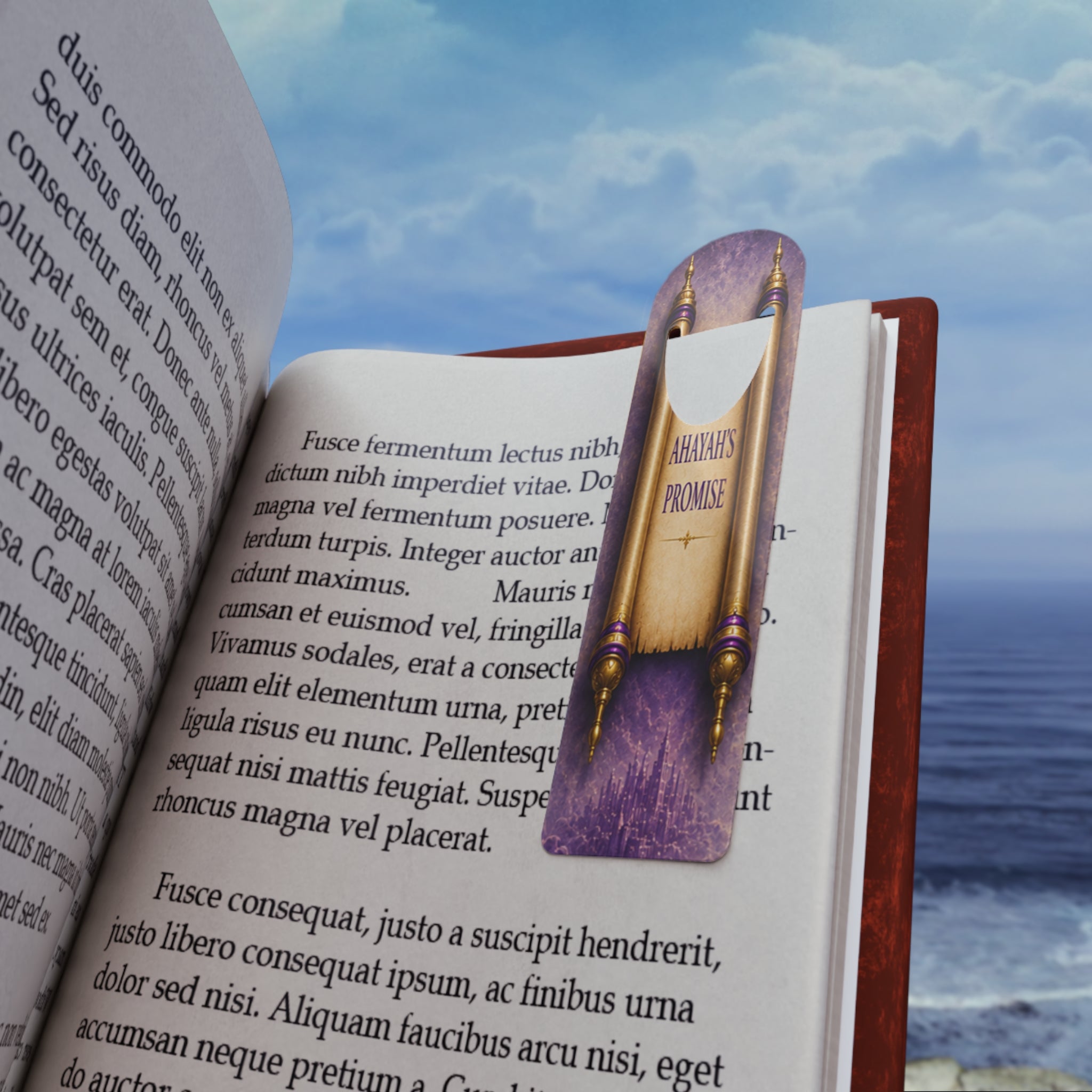Religious Prayer Reading Metal Bookmark — Purple
