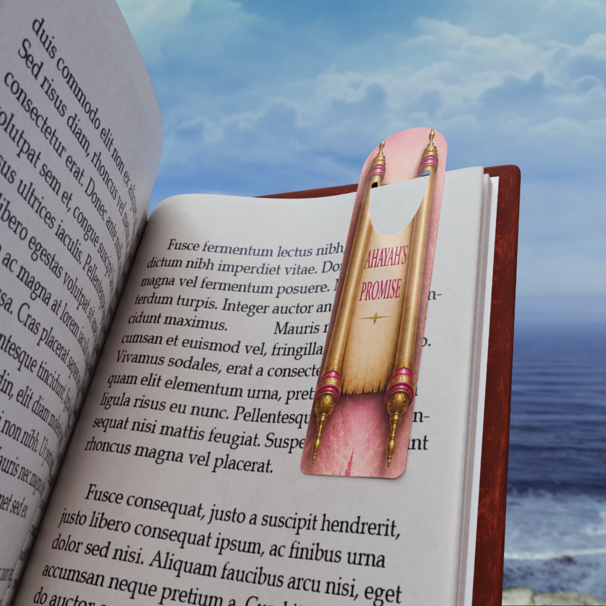 Religious Prayer Reading Metal Bookmark — AHAYAH'S Promise - Pink