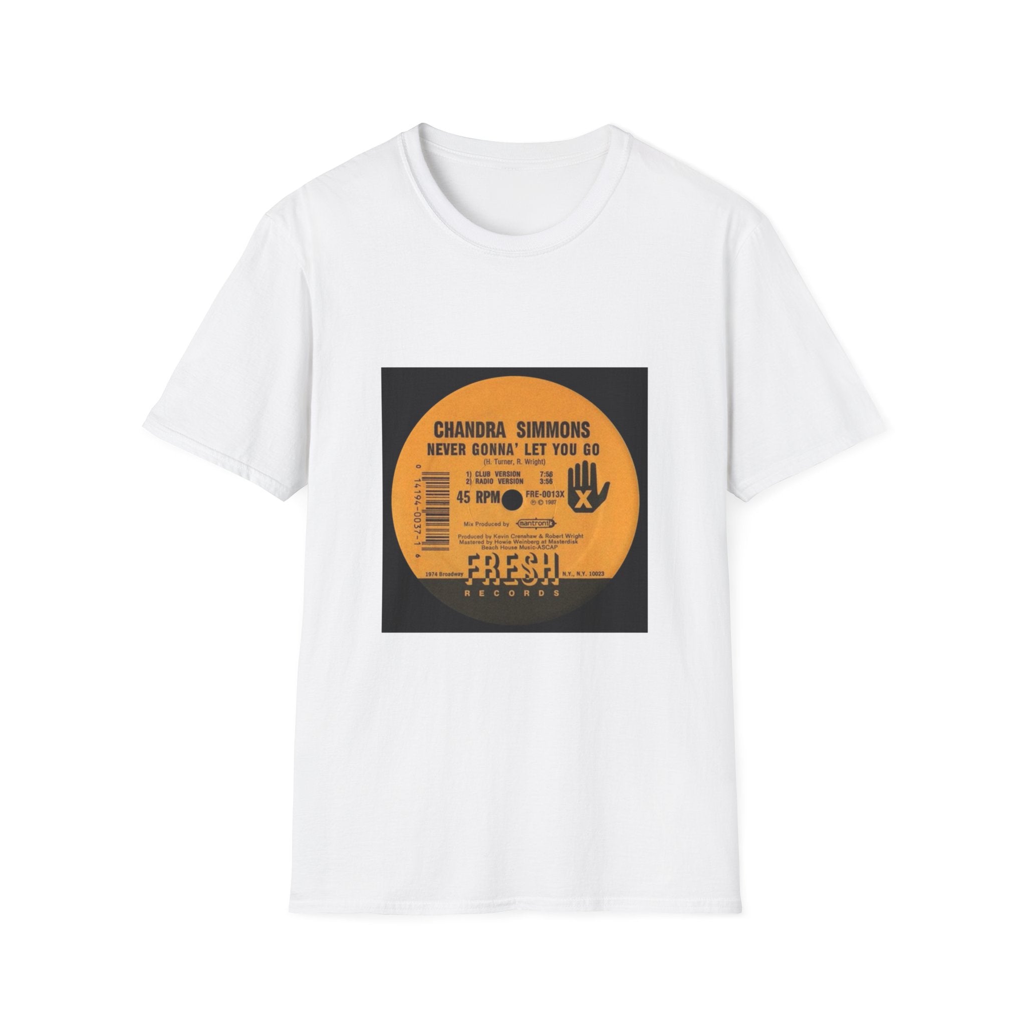 Retro Concert Tee — “Chandra Simmons Never Gonna Let You Go” Vinyl Poster Design