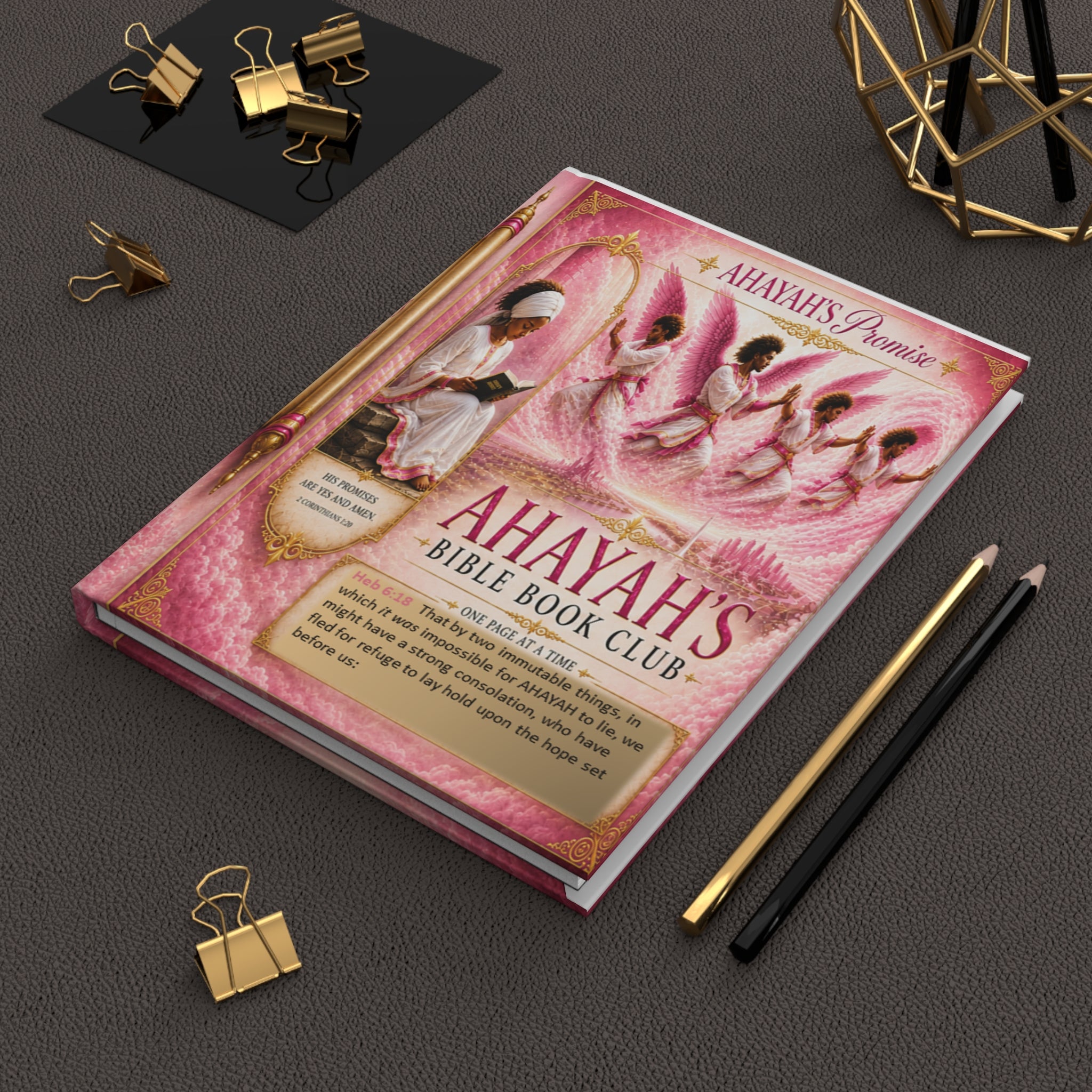 Ahayah’s Bible Book Club” Faith Reflection Notebook-Pink