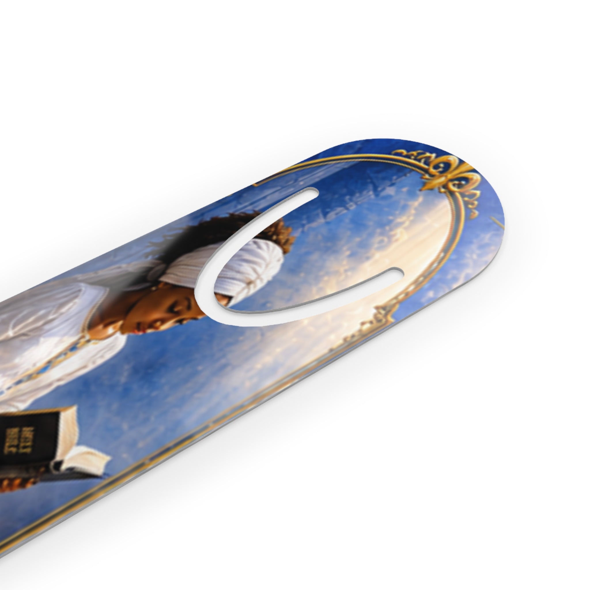 Copy of Religious Prayer Reading Metal Bookmark — Woman in White with ‘Be Kindest with Your Words’