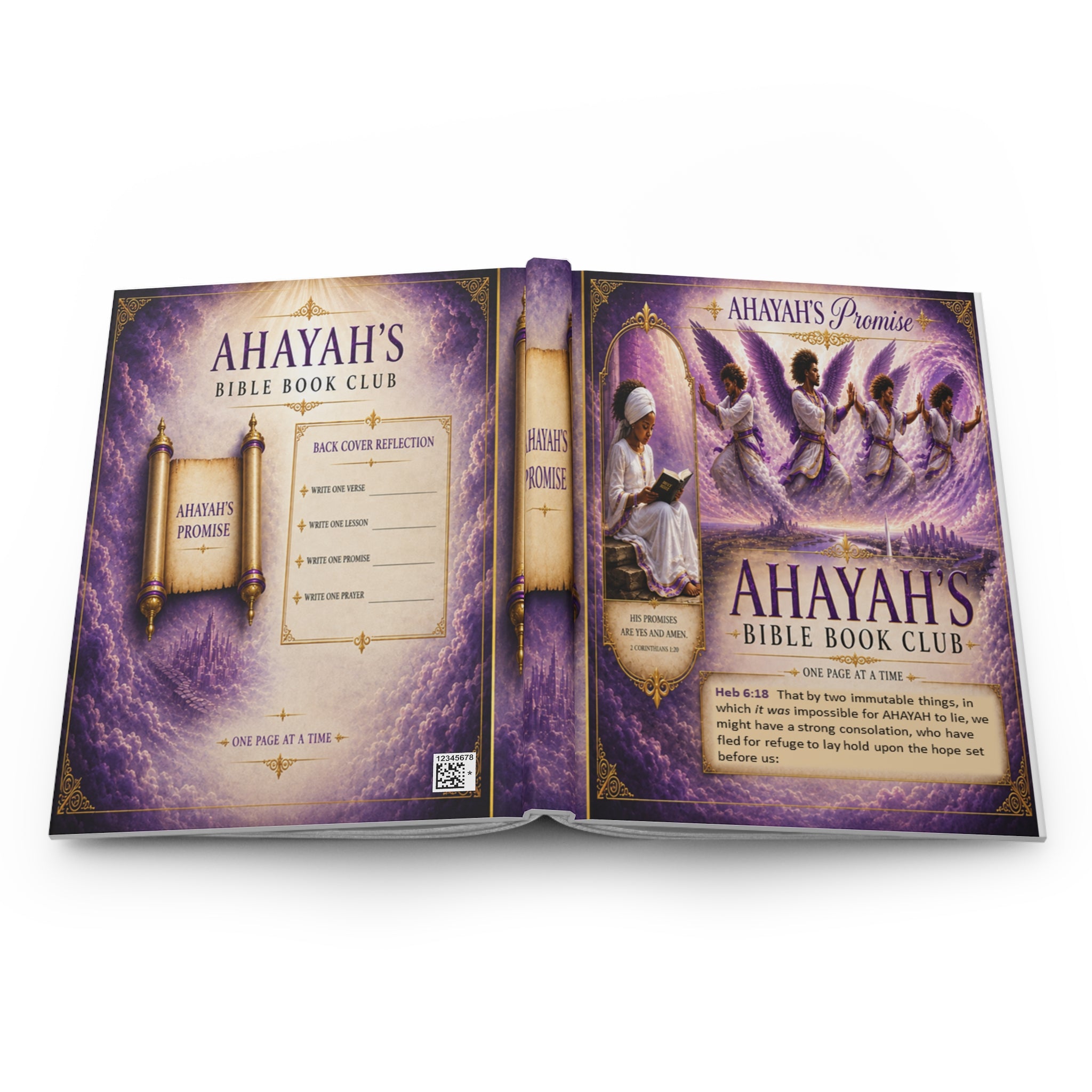 Copy of Ahayah’s Bible Book Club” Faith Reflection Notebook-Blue