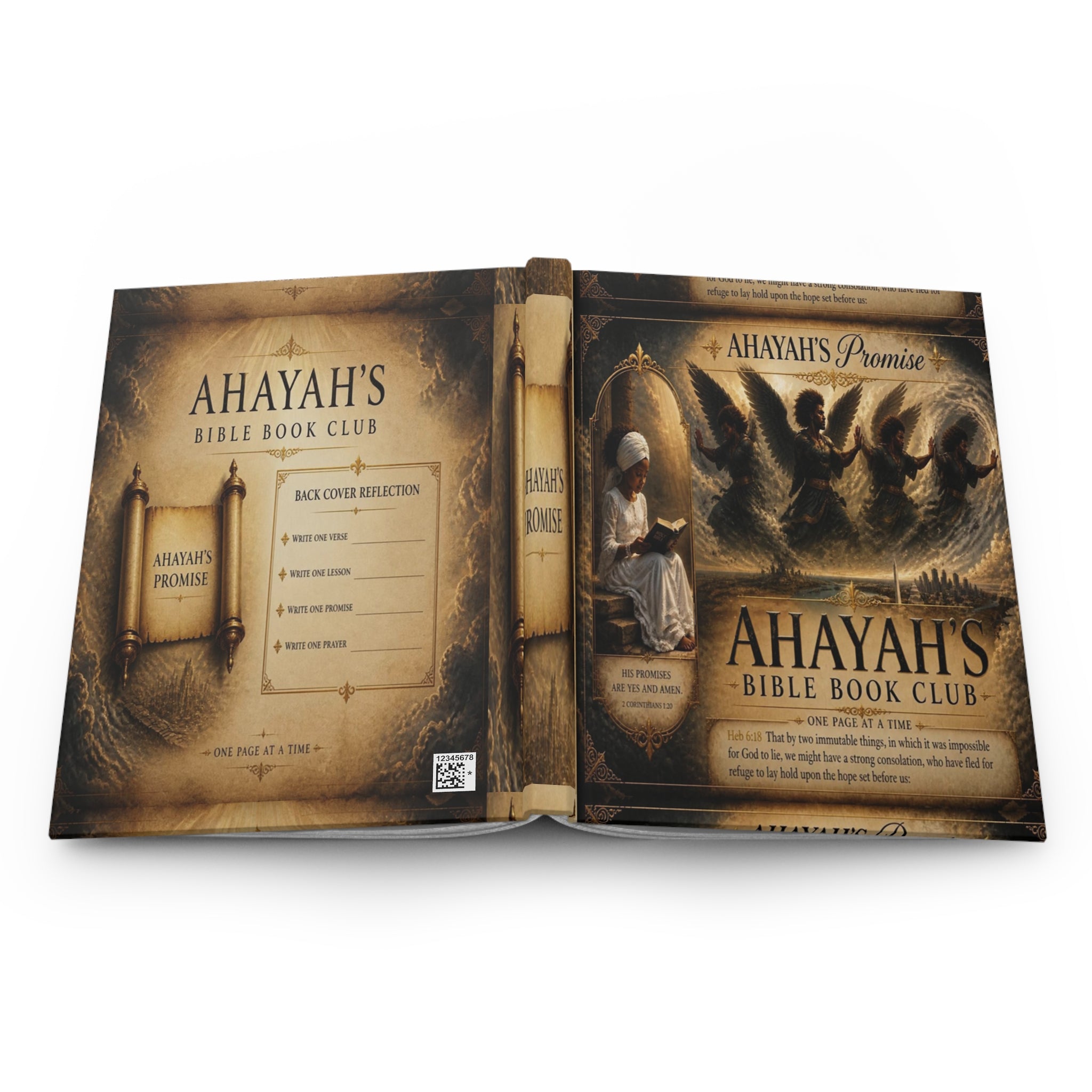 Hardcover Journal — “Ahayah’s Bible Book Club” Faith Reflection Notebook