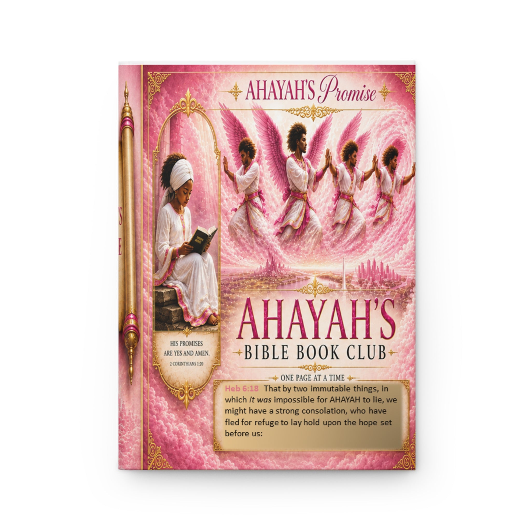Ahayah’s Bible Book Club” Faith Reflection Notebook-Pink